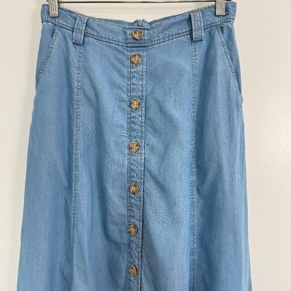 Pre-Loved GARDEUR Button Down Denim Maxi Skirt - Size 6 US - Picture 3 of 10